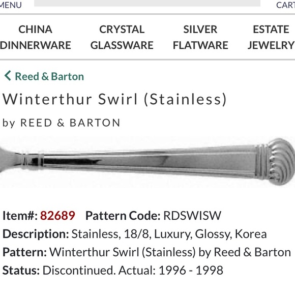 LReed & Barton Winterthur Swirl Master Butter Knife 18/8 Stainless Vintage 1998 - Picture 9 of 14